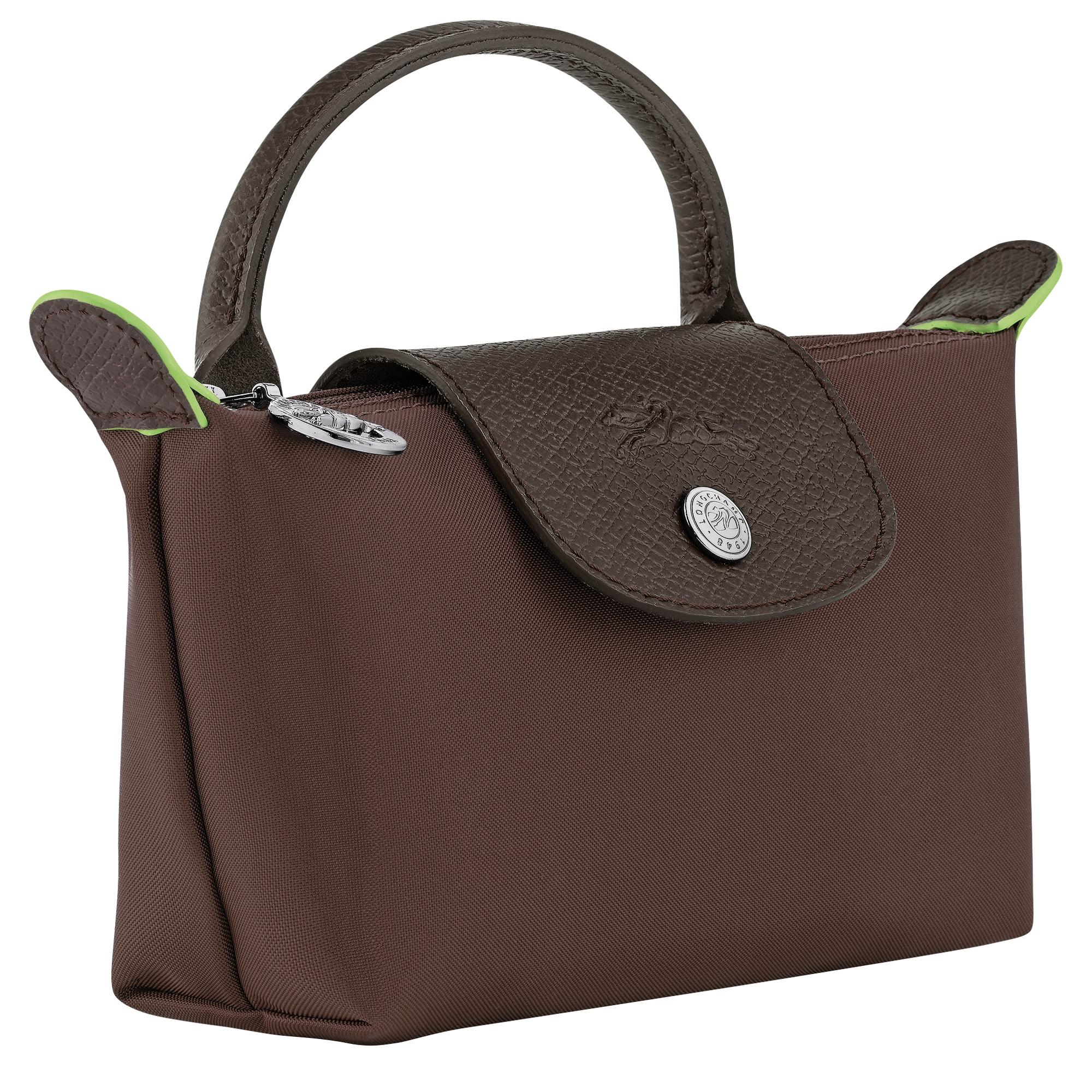 Bolsa Le Pliage verde con asa