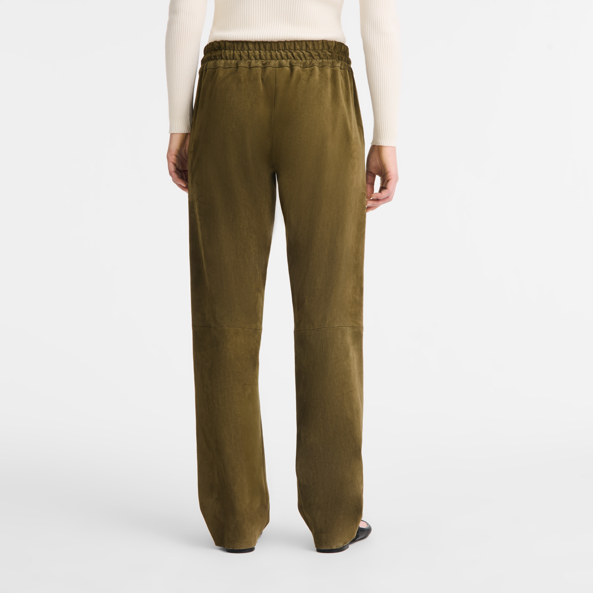 Pantalones rectos de cuero