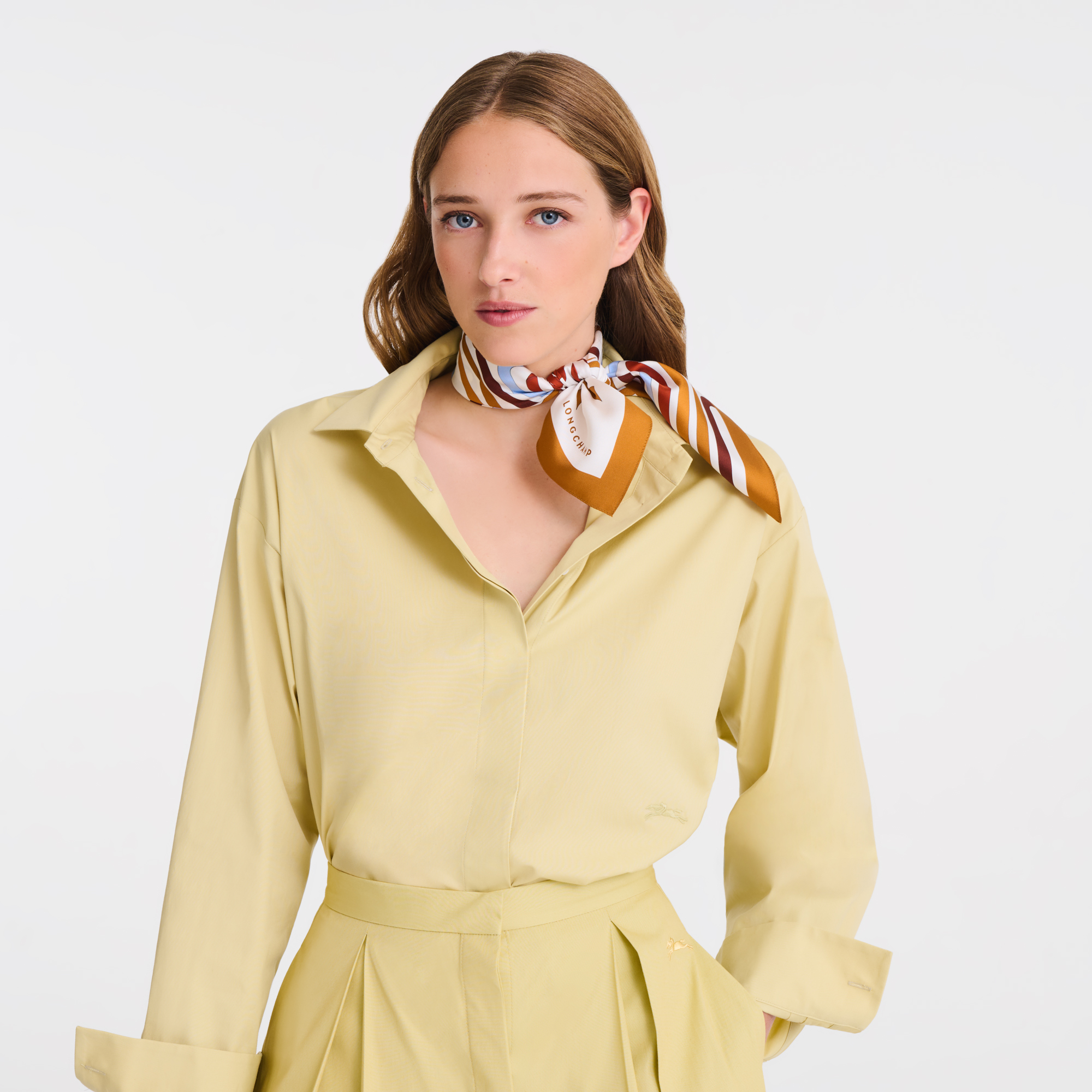 Pañuelo de seda Longchamp Rubans 50